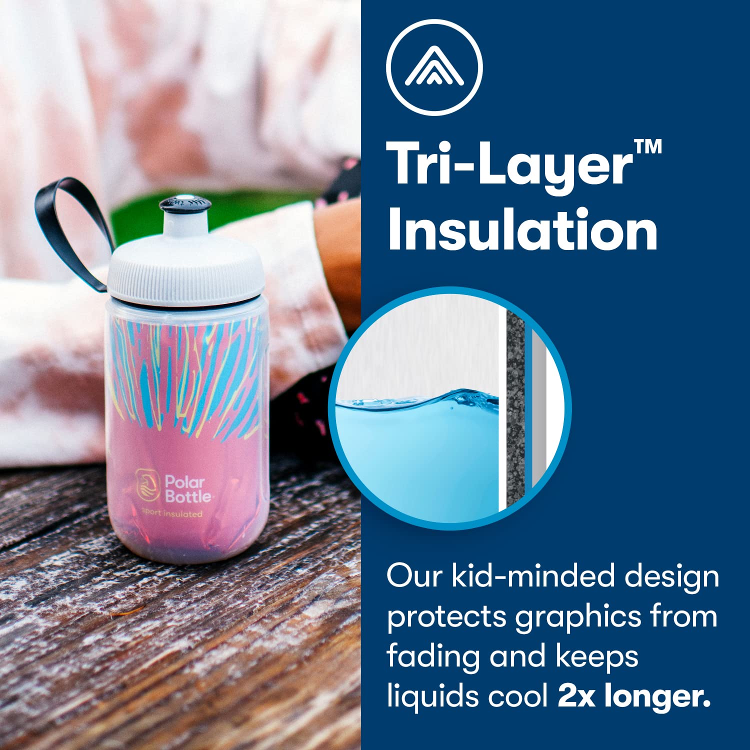 Polar Bottle Kids Insulated Water Bottle - 12Oz Campfire - Tangerine - Bpa Free Sport & Bike Water Bottle, Easy Squeeze Bottle F